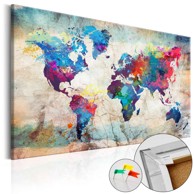 Slika na plutenoj podlozi World Map Colourful Madness [Cork Map] 120x80